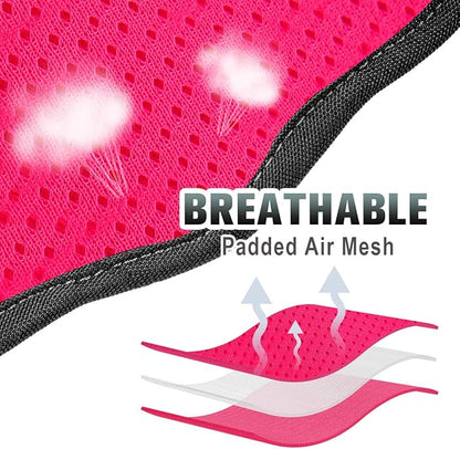 BARKBAY No Pull Dog Harness Large Reflective Dog Harness with Front Clip and Easy Control Handle for Walking Training Running with ID tag Pocket(Pink/Black,M) BARKBAY