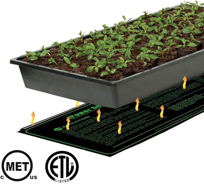 iPower 48" x 20" Waterproof Durable Seedling Heat Mat with Controller Warm Hydroponic Plant for Indoor Gardening Germination Starting, 2 Pack iPower