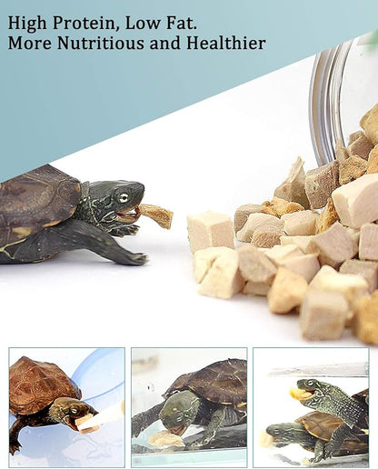 3 in 1 Meat Turtle Food - Chicken & Duck & Fish Meat Natural Freeze Dried Human-Grade Turtle Treats BNYEE