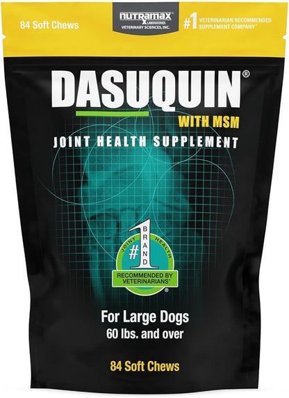 Nutramax Laboratories Dasuquin with MSM Joint Health Supplement for Large Dogs - With Glucosamine, MSM, Chondroitin, ASU, Boswellia Serrata Extract, and Green Tea Extract, 84 Soft Chews NutramaxLaboratories