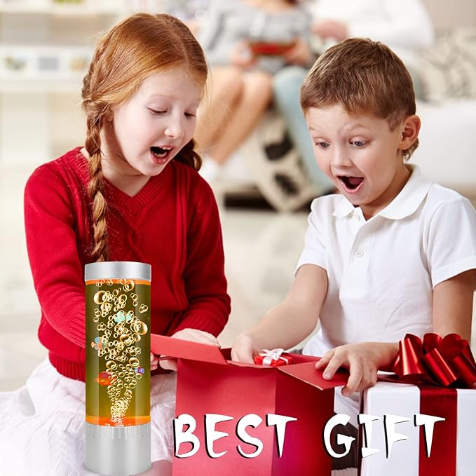 Bubble Fish Lamp, Sensory Bubble Tube Lamp, Artificial Fish Tank with Moving Fish, to Light Up Your Life Like a Lamp, Fish Tank Light and Aquarium Lamp, Excellent Gift for Kids & Adults SHTALHST