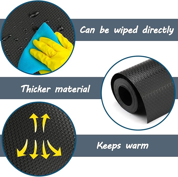 Bearded Dragon Tank Accessories, Reptile Terrarium Carpet Substrate for Leopard Gecko, Lizard, Iguana, Snake, Tortoise, Non-Adhesive Reptile Habitat Bedding(Black 79inch) Vodolo