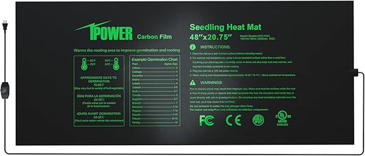 iPower 48"x20.75" Seedling Heat Mat with Temperature Adjustable Knob, Warm Waterproof Plant Heating Pad, for Germination, Breeding, Brewing iPower