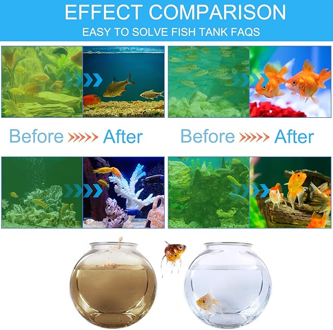 Aquarium Clean Light，3 W Mini Submersible Algae Removal Light with Timer,Aquarium Water Clean Green Clear Waterproof Clean Light for Pond,Swimming Pool AquariumPetsFishMonopoly