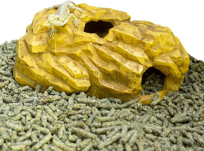REPTIZOO Reptile Hide Hookable Multi-Levels Hideout Resin Reptile Cave Bearded Dragon Hideout Reptile Terrarium Accessories Decor for Reptiles, Amphibians, Snakes, Lizards,Leopard Gecko REPTIZOO