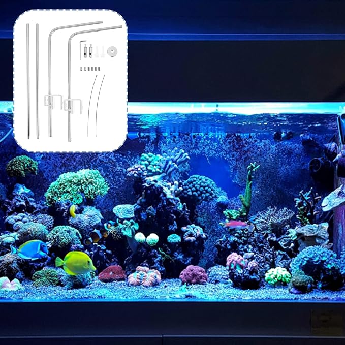 Totority Fish Tank Lighting Holder Bracket Support Aquarium Light Rack LED Light Lamp Aquarium Light Stand Kit Silver Happyforkidstogrowup