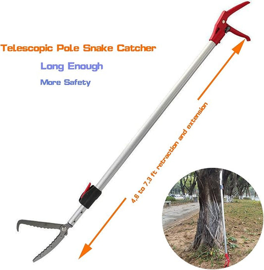 7.3ft Snake Catcher Tongs Grabber Professional Traps Stick Heavy Duty Auminum Alloy Pick-up Handing Tools SYFRLLC