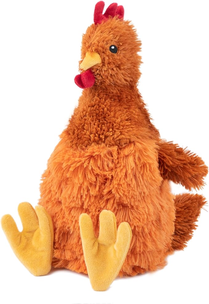 Best Pet Supplies Chicken Crinkle Plush Dog Toys for Interactive Play, Puppy and Senior Indoor Play, Colorful Chicken Toy Shape, Cute and Cuddly - Crinkle Chicken Bundle (Brown, Beige, Wine Red) - PAWPICO