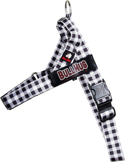 BULLHUG Harness – Made for Larger Chested Dogs Like English Bulldogs, French Bulldogs, Pugs & More. Stops Dogs from Pulling & Choking on Walks (BW Buffalo, Large) BULLHUG