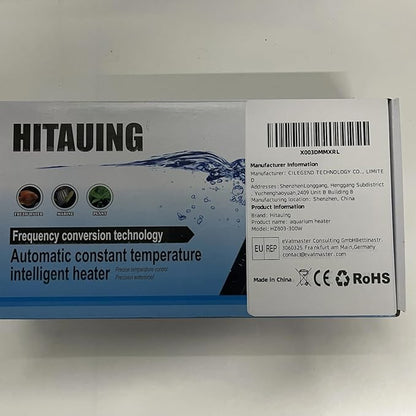 HiTauing Aquarium Heater, 300W Fish Tank Heater with LED Digital Display & 5 Safety Protection, Submersible Aquarium Heater with 2 Suction Cup and 8.2Ft Cord for 40-75 Gallon Fish Tank. HiTauing