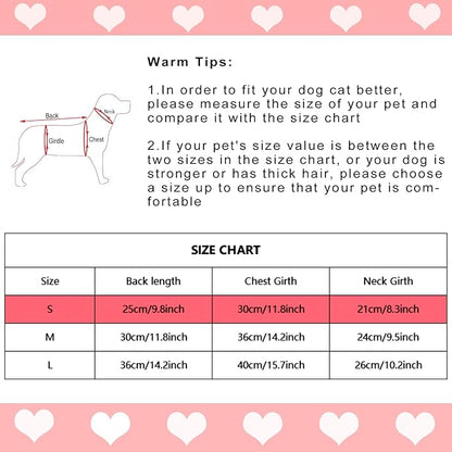 Dxhycc Dog Knitted Sweater Heart Puppy Sweater Warm Soft Pet Holiday Clothes for Small Cats and Dogs (Pink, S) - PAWPICO