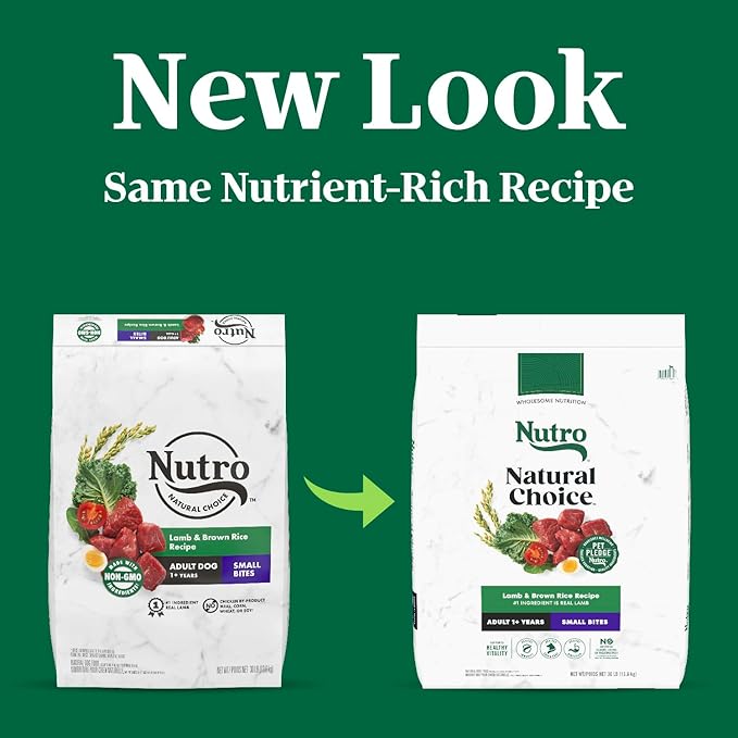 Nutro Natural Choice Small Bites Adult Dry Dog Food, Lamb and Brown Rice Recipe, 30 lbs. - PAWPICO