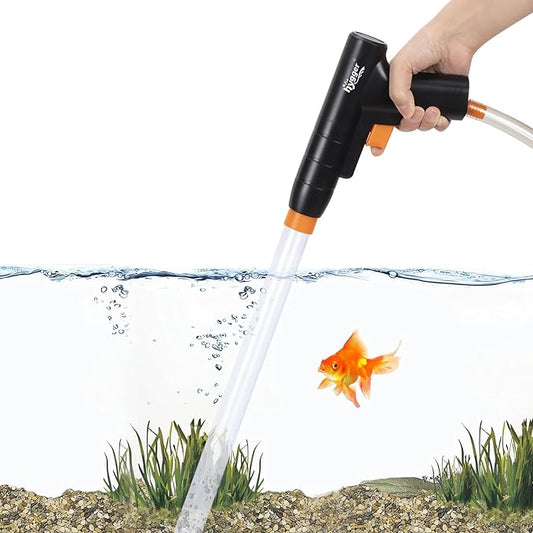 hygger Aquarium Gravel Cleaner, New Quick Water Changer with Air-Pressing Button Fish Tank Sand Cleaner Kit Aquarium Siphon Vacuum Cleaner with Water Hose Controller Clamp hygger
