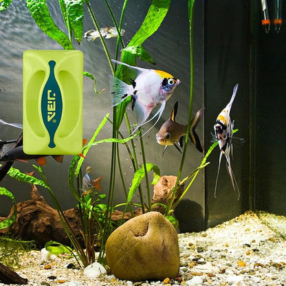 KEDSUM Magnetic Aquarium Fish Tank Cleaner, Fish Tank Glass Cleaner, Floating Clean Brush with Handle Design KEDSUM