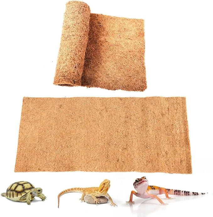 Reptile Carpet Coconut Fiber, 36" x 18" Reptile Terrarium Substrate Liner, Tortoise Bedding Carpet Mat Supplies for Pet Lizard, Chameleon, Bearded Dragon, Leopard Gecko, Iguana SISIPAILIFE