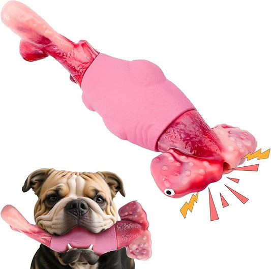 Dog Toys for Aggressive Chewers, Interactive Dog Chew Toys for Large Dogs, Indestructible Squeaky Dog Toys to Keep Them Busy, Tough Dog Toys for Medium/Large Breed Dogs (Pink, Hammerhead Shark) - PAWPICO