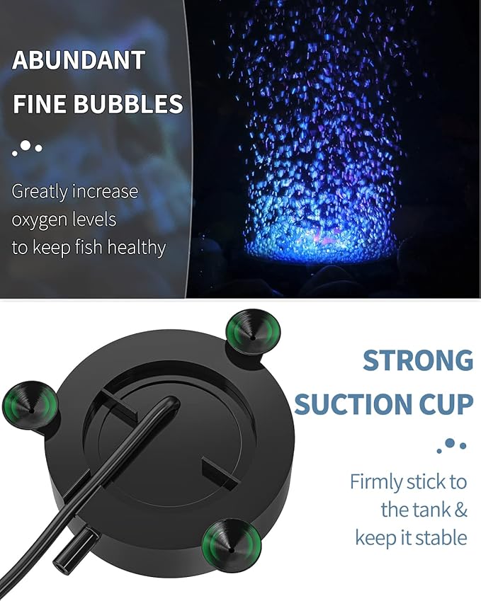 Uniclife Aquarium Volcano Ornament Kit Realistic Resin Volcanic Decoration with Air Stone Bubbler Colorful LED Light Decor for Fish Tank Landscape Addition and Oxygenation UnicLife