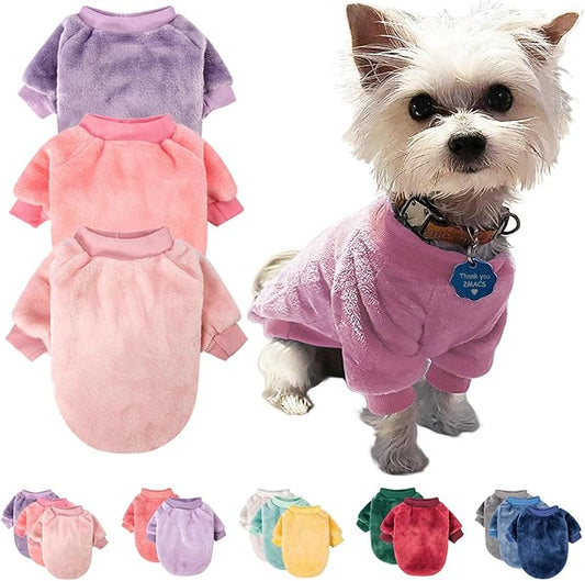 FabriCastle Dog Sweater, Pack of 3, Dog Clothes, Dog Coat, Dog Jacket for Small or Medium Dogs Boy or Girl, Ultra Soft and Warm Cat Pet Sweaters (X-Large, Pink,Purple,Light Pink) - PAWPICO