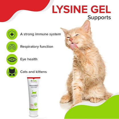 Trulysine Viralysine L-Lysine Gel Supplement for Cats, 5oz - Cats & Kittens of All Ages - Immune Health - Sneezing, Runny Nose, Squinting, Watery Eyes - Palatable Maple Flavor Pet+Health+Pharma
