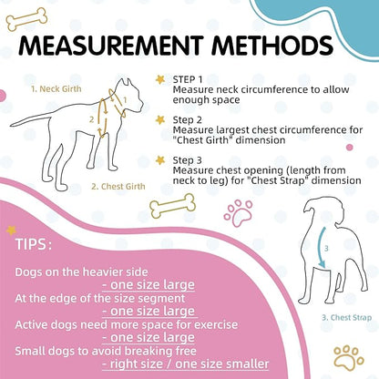 Tri-Color Harness for Medium Dog, Adjustable Step-in Design No Pull Dog Harness No Pull, Heavy Duty Puppy Harness, Easy Walk Medium Size Dog,M: 3/4''''W x Chest 19''- 25'''' Pawhuggies