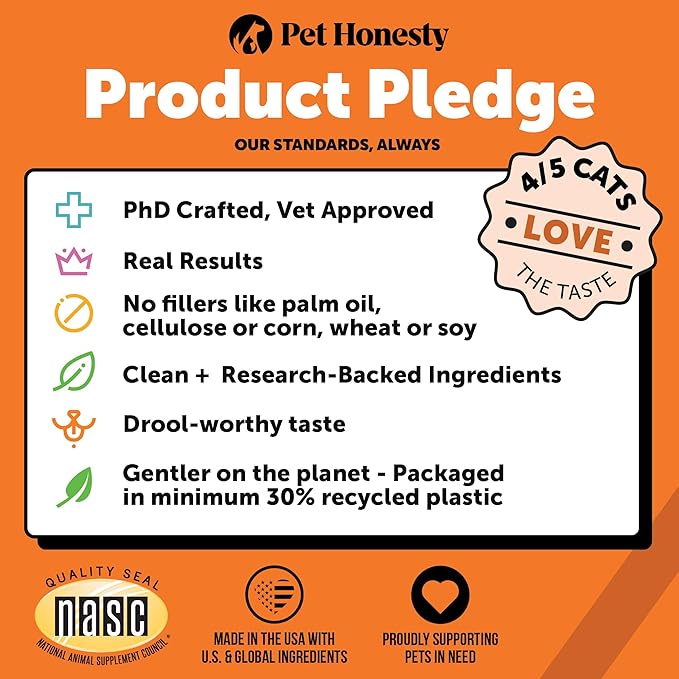 Pet Honesty Cat Hip & Joint Health Chews - Glucosamine for Cats, Cat Joint Support Supplement, Cat Health Supplies & Hip Support, Cat Vitamins for Indoor Cats & Outdoor Cats - Chicken (30-Day Supply) PetHonesty