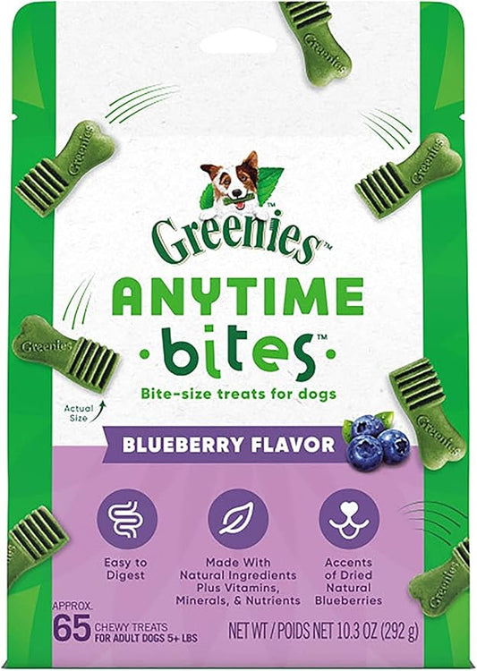 GREENIES ANYTIME BITES Dog Treats, Blueberry Flavor, 10.3 oz. bag - PAWPICO