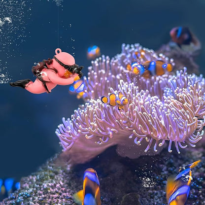 onesimcr Floating Fish Tank Decorations, Aquarium Decorations, Lovely Diver Fish Tank Decorations, Floating Device Fish Tank Accessories，Suitable for All Kinds of Fish Tanks(Pink)… onesimcr