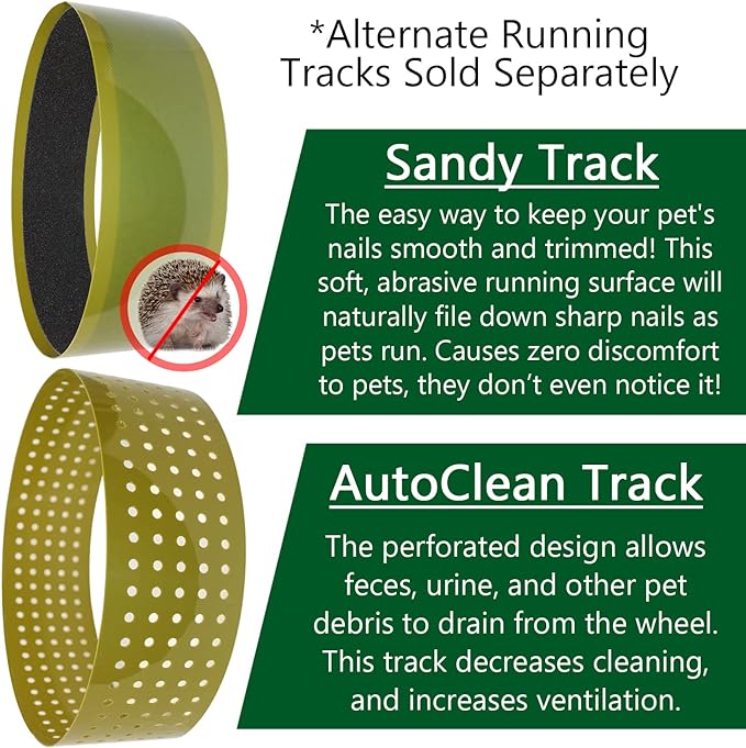Sandy Track - for Green Silent Runner 12" Wide - Textured Nail Trimming Track for Pet Exercise Wheel (Green 12" Wide) ExoticNutrition
