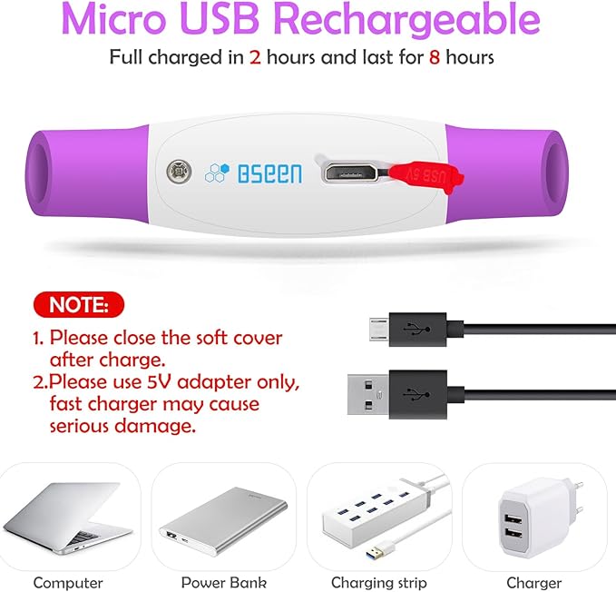 Light up Dog Collar, BSEEN USB Rechargeable Flash Dog Necklace Light, Pet Safety Collar Makes Your Beloved Dogs Be Seen at Night for Small Medium Large Dogs(Purple) BSEEN