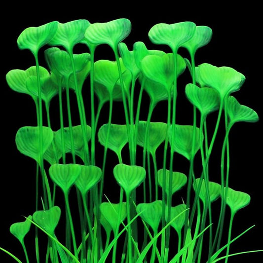 JIH Plastic Plants for Aquarium,Tall Artificial Plants for Fish Tank Decor 15.6 Inch (2 Pcs) (Green) JIH