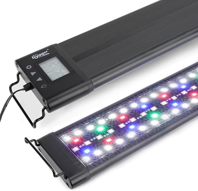 hygger Aquarium Programmable LED Light, for 36~42in Long Full Spectrum Plant Fish Tank Light with LCD Setting Display, 7 Colors, Sunrise Sunset Moon and DIY Mode, for Novices Advanced Players hygger