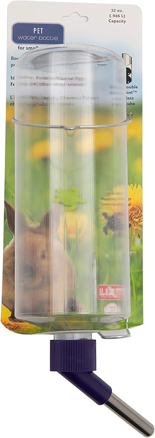 Lixit Standard Cage Water Bottles for Rabbits, Ferrets, Guinea Pigs, Hamsters, Rats, Mice and Other Small Animal's (32 Ounce, Clear) Lixit