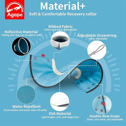 Agape Soft Cone for Cats & Small Dogs, Comfy Pet Cone to Stop Licking, Adjustable Cat E Collar Alternative After Surgery, Protective Elizabethan Collar for Pup & Kitty, Water Repellent Recovery Cone Agape