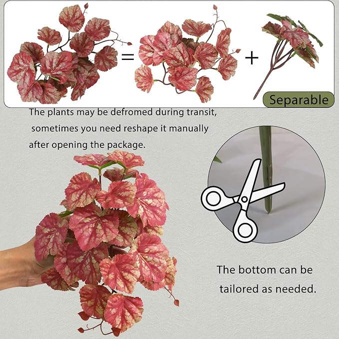 Fake Reptile Plants for Reptile Terrarium Plants, Reptile Plant Décor, Turtle Tank Plants with Suction Cup IBWell