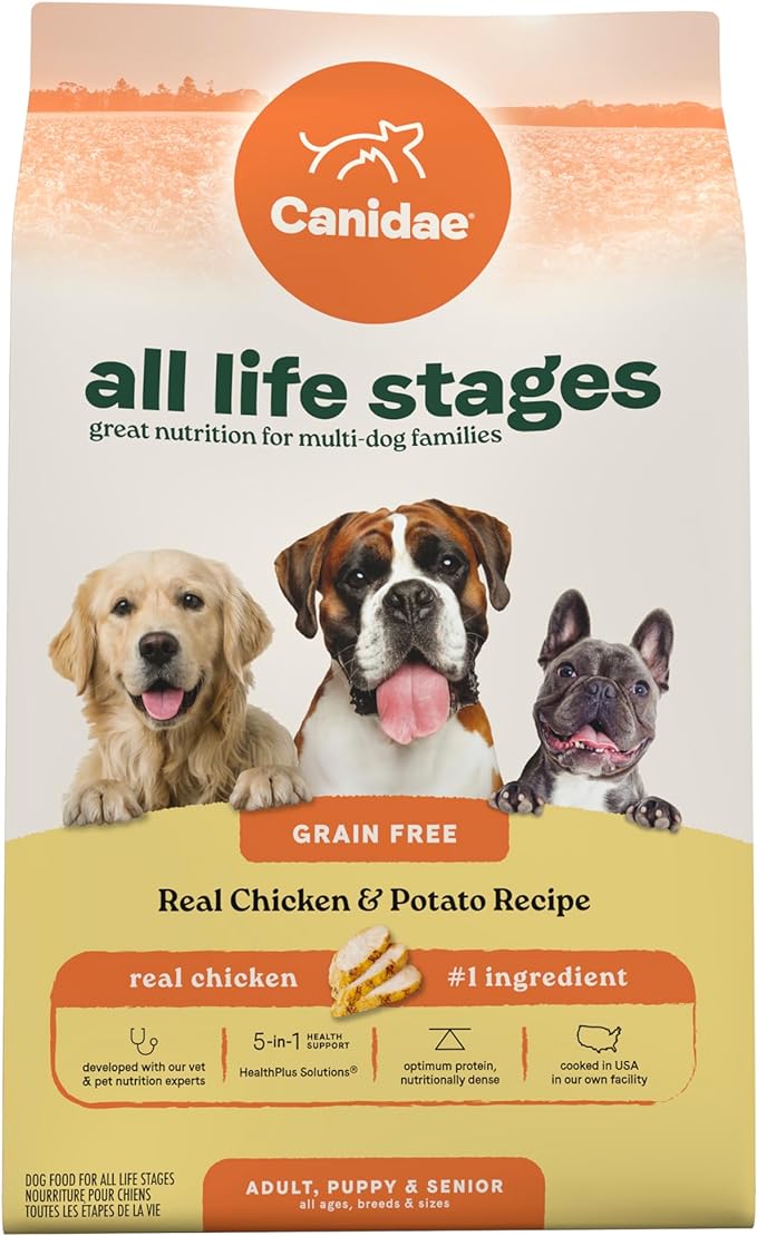 Canidae All Life Stages Real Chicken & Potato Recipe – High Protein and Grain-Free Premium Dry Dog Food for All Ages, Breeds, and Sizes– 24 lbs. - PAWPICO