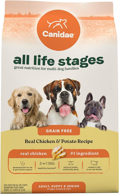 Canidae All Life Stages Real Chicken & Potato Recipe – High Protein and Grain-Free Premium Dry Dog Food for All Ages, Breeds, and Sizes– 24 lbs. - PAWPICO