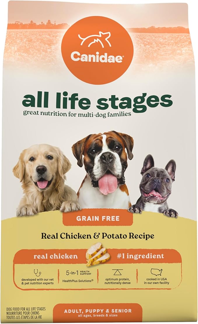 Canidae All Life Stages Real Chicken & Potato Recipe – High Protein and Grain-Free Premium Dry Dog Food for All Ages, Breeds, and Sizes– 4 lbs. - PAWPICO
