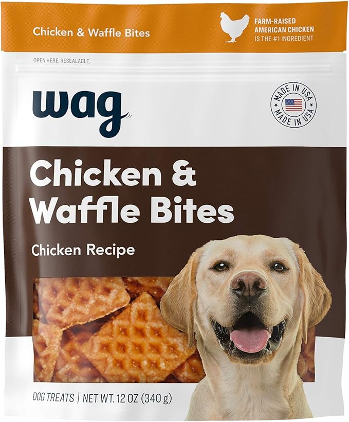 Amazon Brand - Wag Dog Treats Chicken and Waffle Bites 12oz - PAWPICO