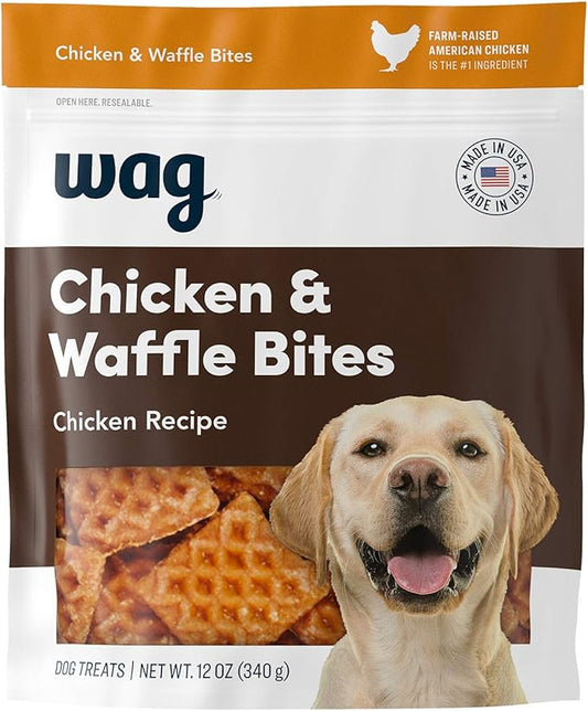 Amazon Brand - Wag Dog Treats Chicken and Waffle Bites 12oz - PAWPICO