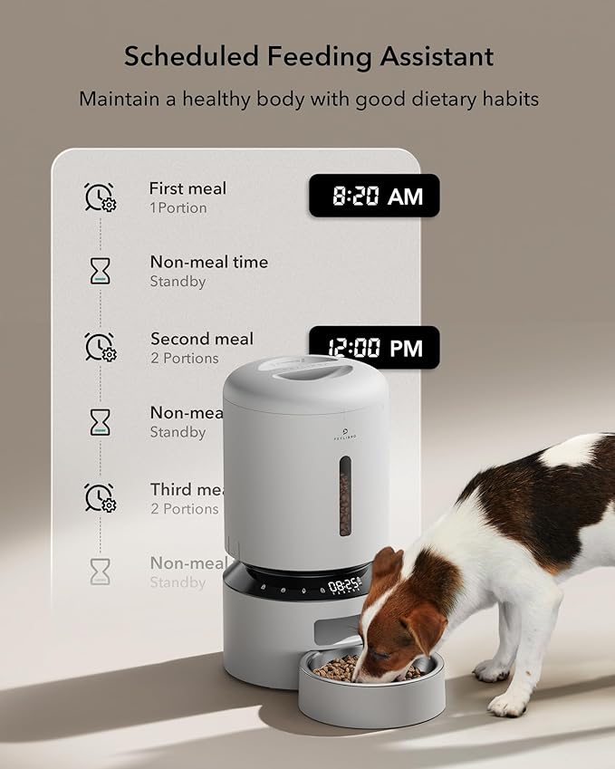 PETLIBRO Automatic Cat Feeder, Automatic Dog Feeder with Freshness Preservation, 5L Timed Cat Feeders for Dry Food, Up to 6 Meals Per Day, Granary Pet Feeder for Cats/Dogs - PAWPICO