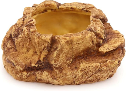 AQUA KT Reptile Food Mealworm Feeding Bowl Corn Snake Water Dish Anti Escape for Lizard Bearded Dragon Chameleon Leopard Gecko Terrarium Feeder AQUAKT
