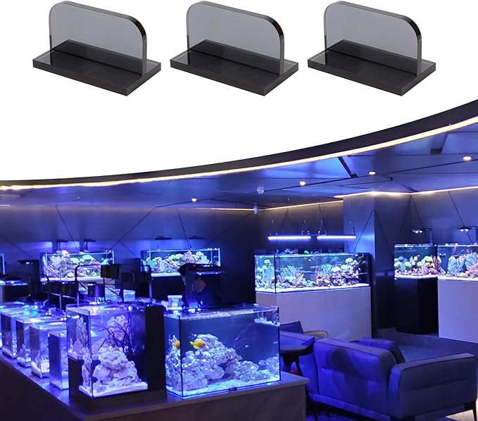 6 Pcs Acrylic Aquarium Lid Handles, Transparent Grey Glass Fish Tank Cover Handle with Adhesive Sticker, Rectangle Aquarium Tank Lid Replacement Handle for Aquarium Fish Cover Holder KCGANI