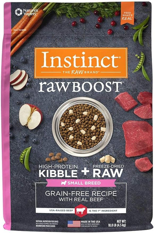 Instinct Raw Boost Small Breed Grain Free Recipe with Real Beef Natural Dry Dog Food, 10 lb. Bag - PAWPICO