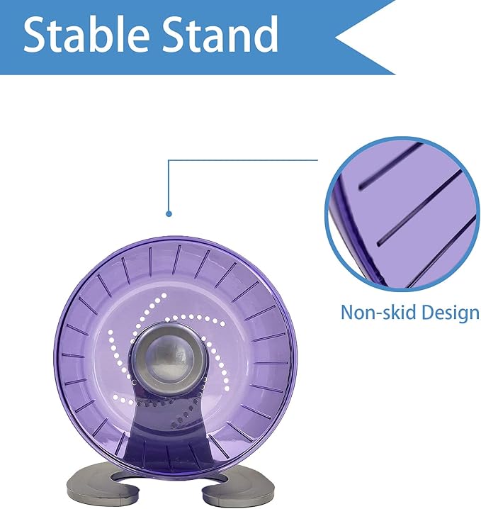 Petest Hamster Exercise Wheel, Silent Spinner Hamster Running Wheels, Diameter 6.7 inch, Purple Petest