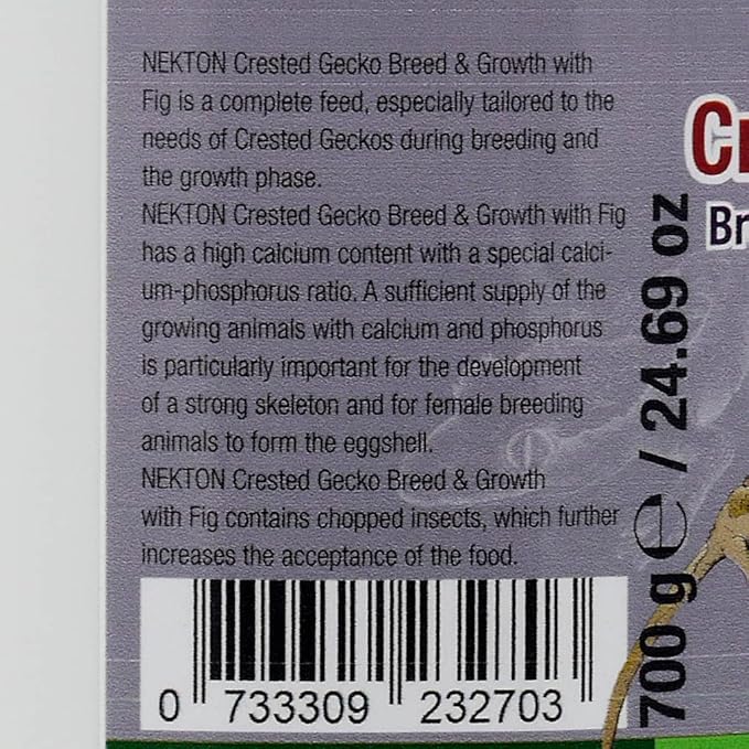 Nekton Crested Gecko Fig for Growth and Breeding 700g (24.69oz) NEKTON