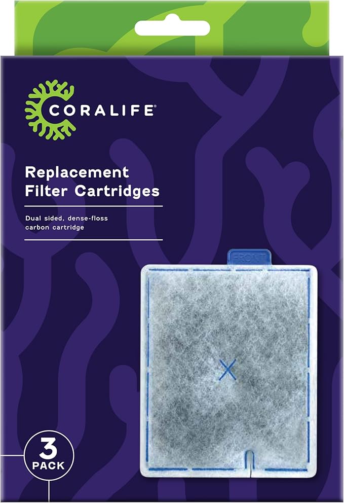 Coralife Aquarium Fish Tank Marine Salt Water Filter Cartridge, 3 Pack Coralife