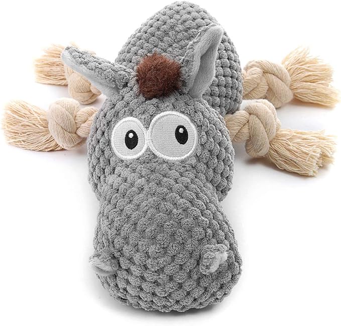 Sedioso Dog Toy, Large Dog Squeaky Toys, Stuffed Animal Dog Plush Toy for Puppy, Small, Middle, Large Dogs (Donkey(Grey)) - PAWPICO