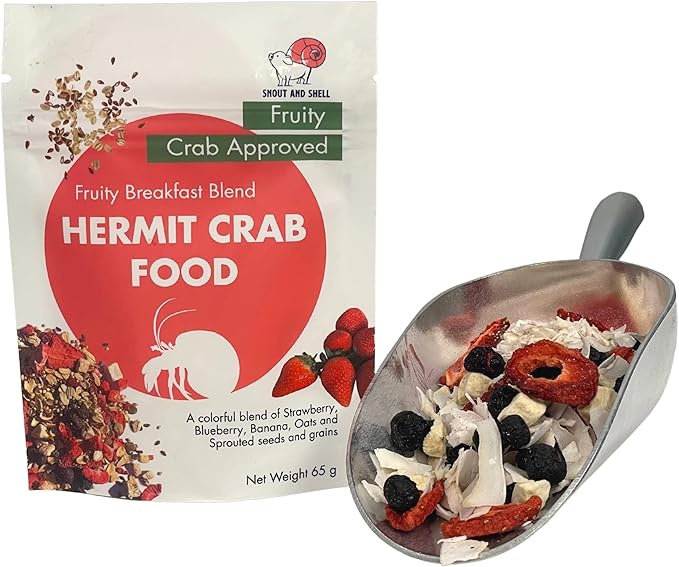Snout and Shell Hermit Crab Food - Eco Animal Pet Snack Treat for Protein & Nutrients - Aquatic Pet Animal Snack Treat (3pack-Fruity Breakfast Blend) SNOUTANDSHELL