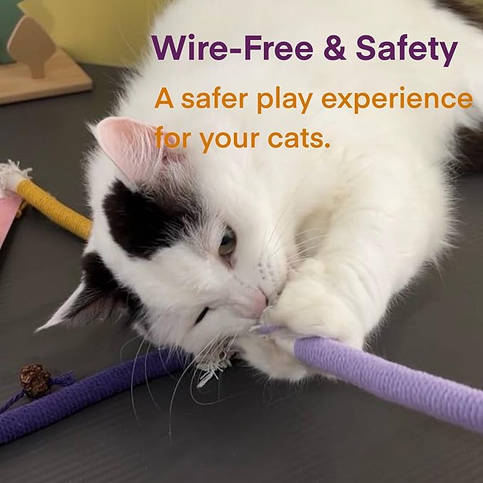 Cat Toys for Indoor Cats, Kitten Toys for Indoor Kittens, Catnip Rope Chew Toys for Teeth Cleaning, Interactive Cat Teething Toy, Kitty Kicker Toy, 3 Pack (Plus 1 Pouch of Catnip) - PAWPICO
