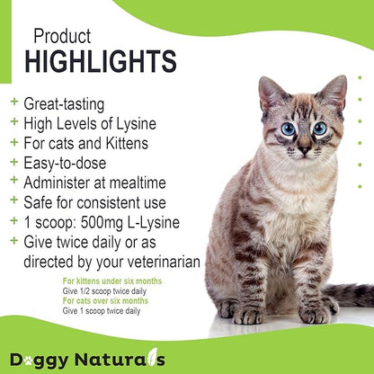 Trulysine L-Lysine for Cats Immune Support Oral Powder 4oz/100g - Cats & Kittens of All Age, Sneezing, Runny Nose Squinting, Watery Eyes - Fish & Poultry Flavor (U.S.A)(100 Grams ( 500mg / Scoop)) Pet+Health+Pharma